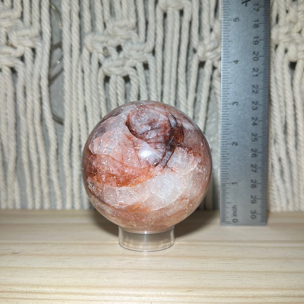 Fire quartz sphere